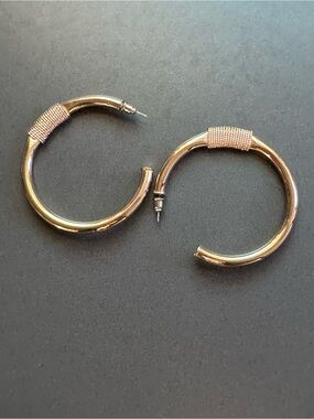 Classic oversized Gold Hoop Earrings with Wrapped Detail Made in Greece